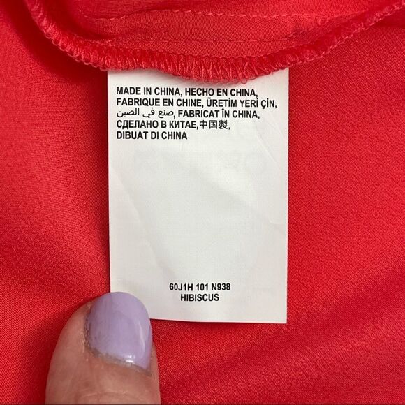 bebe Sleeveless Button Down Blouse - Hibiscus - Picture 11 of 13